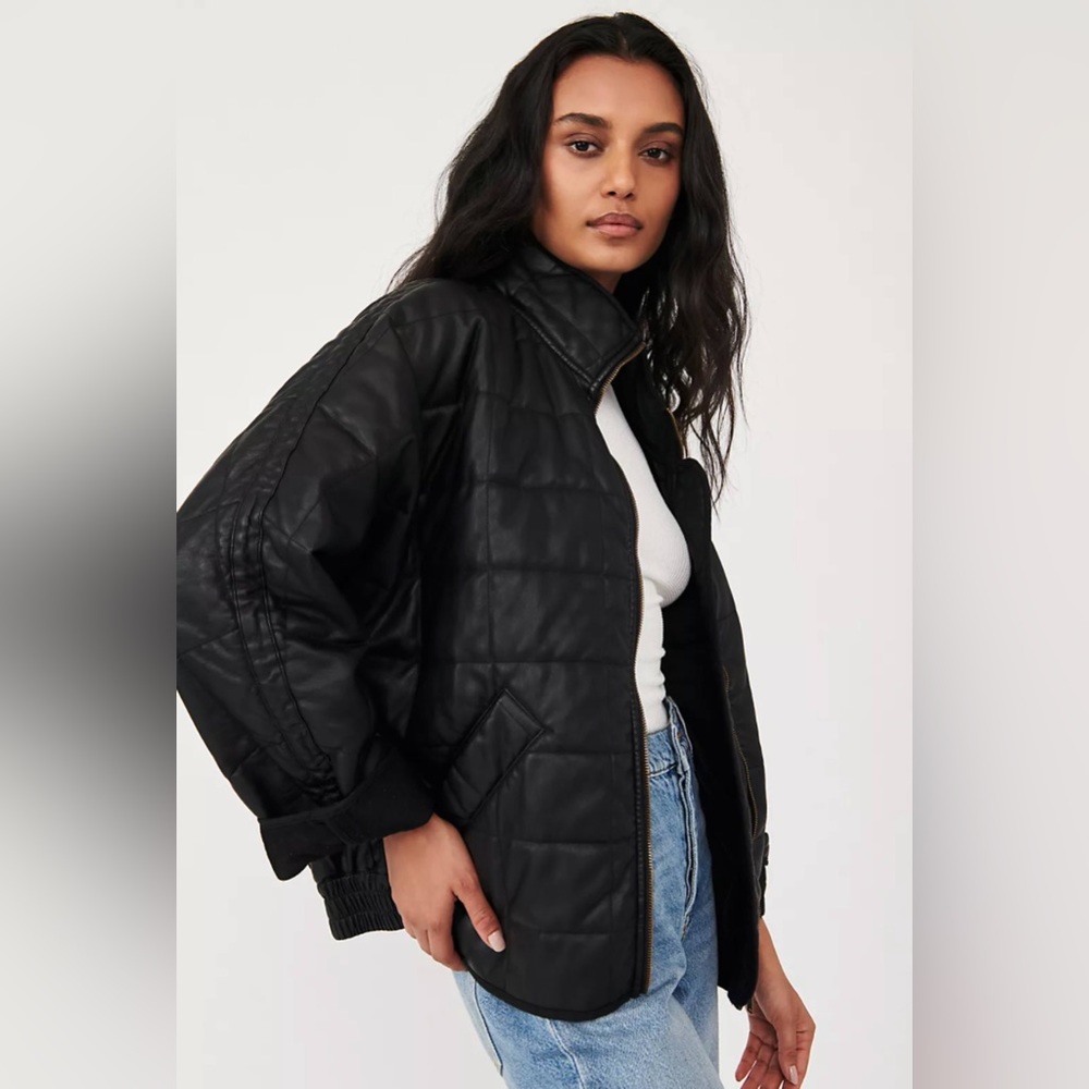 NWOT Free people vegan leather dolman jacket